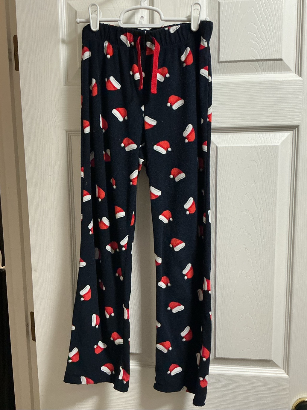 Old Navy Navy Kids Pajama Bottoms With Red Santa Hat Print